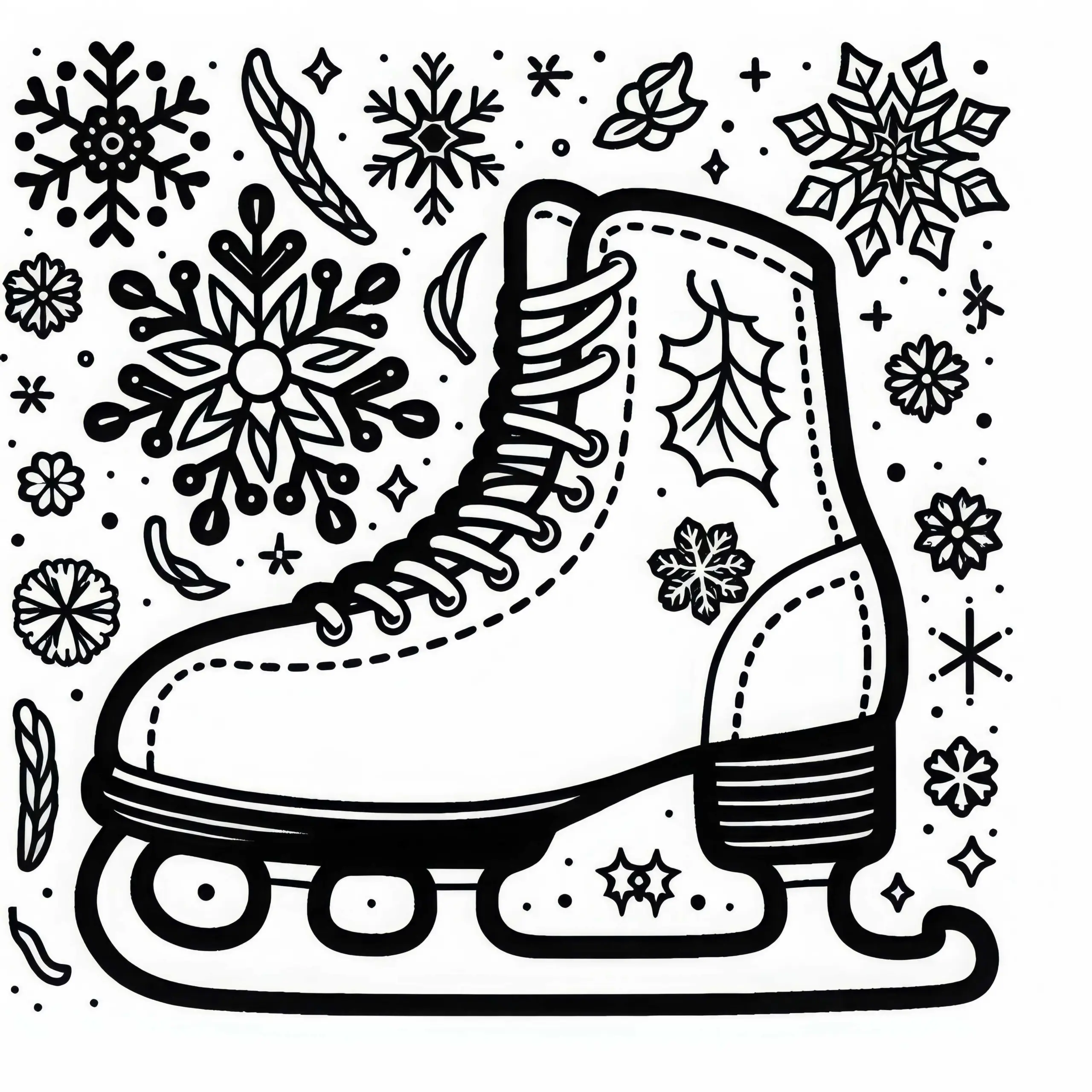 Schlittschuhe für Eiskunstläufer – Ausmalbild gratis