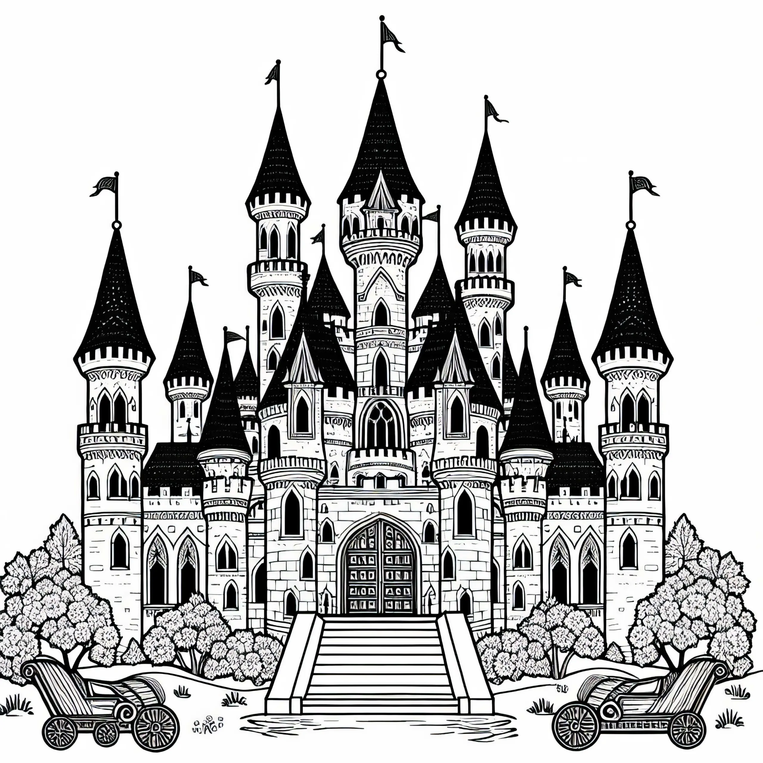 Schloss Ausmalbild Gratis – Kostenloses Ausmalbild für kreative Köpfe