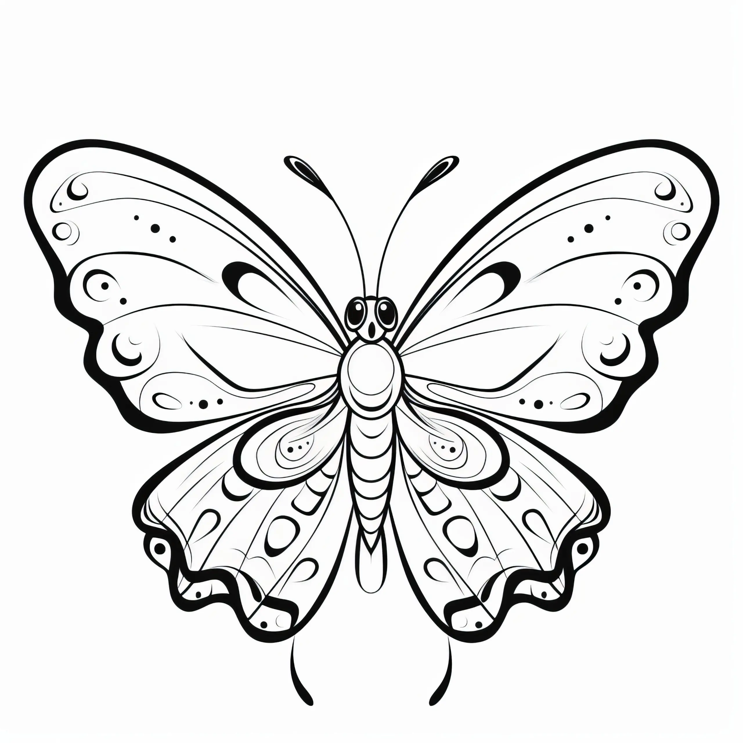 Schmetterling mit großen Augen: Ausmalbild kostenlos zum Download