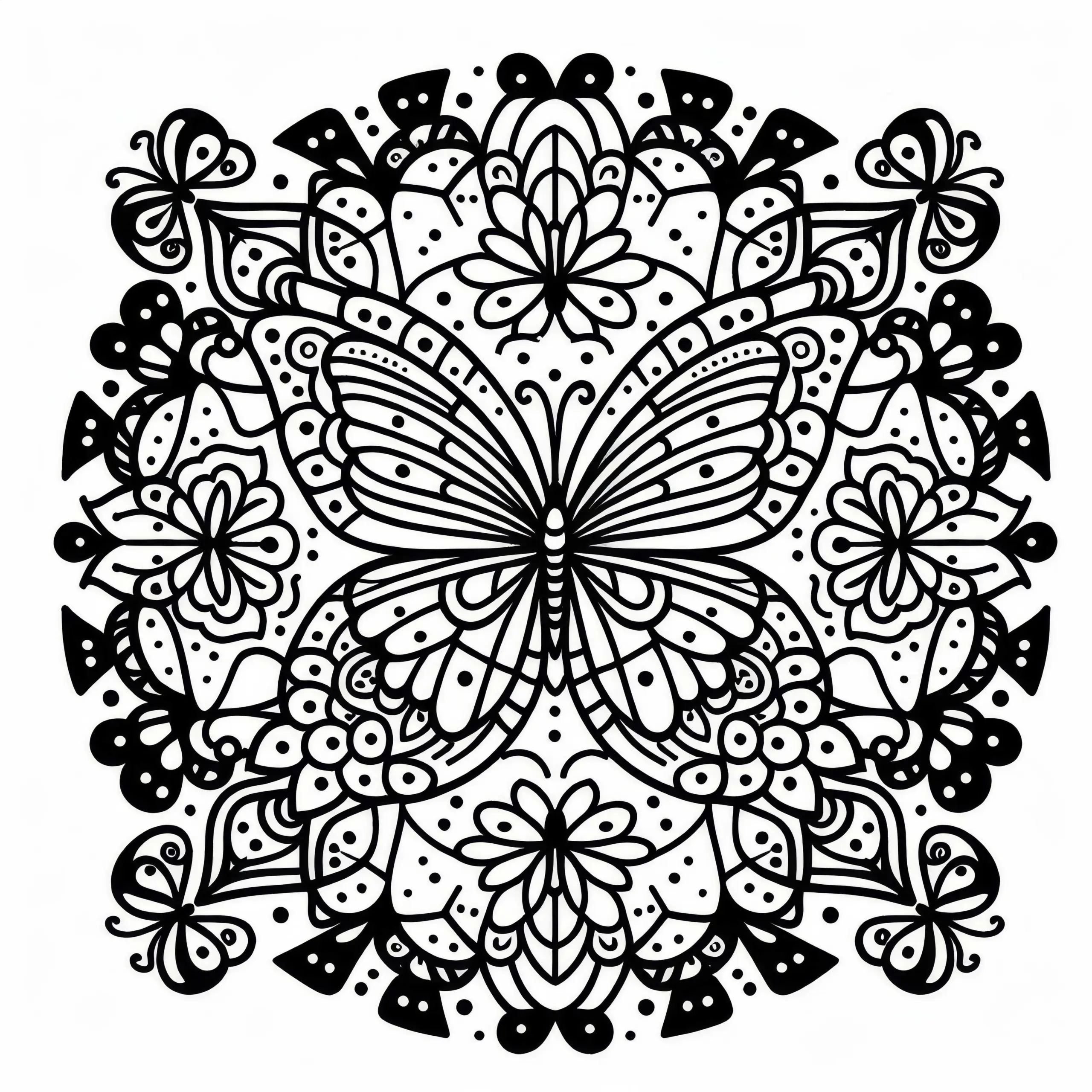 Schmetterling Mandala Vorlage Ausmalbild Kostenlos