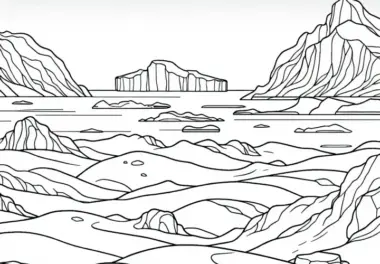Eiswüsten-Ausmalbilder: Landschaftsmotive ausmalen