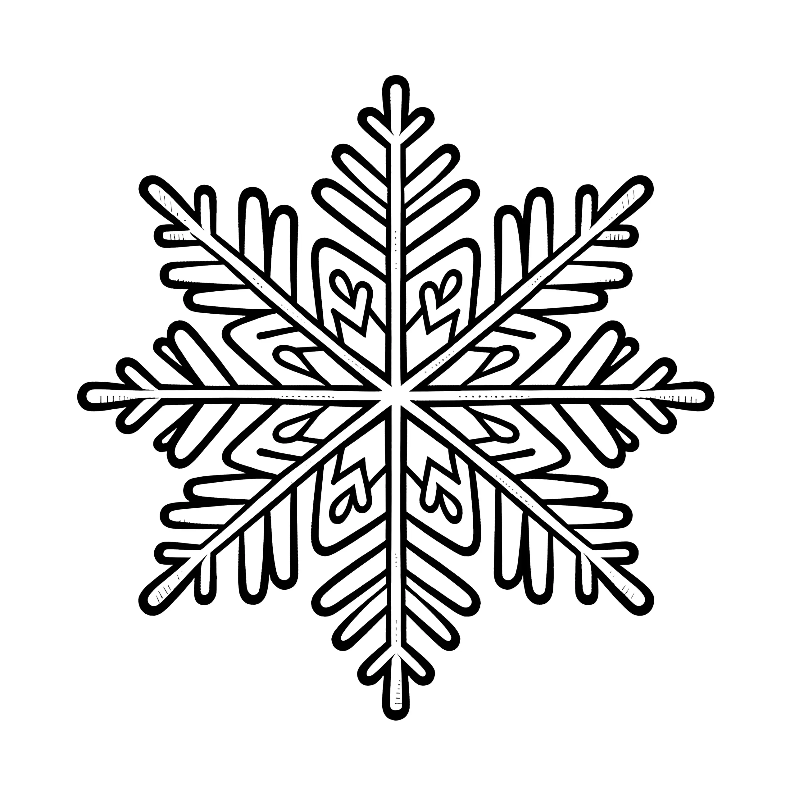 Schneeflocke zum Ausmalen (Ausmalbild)