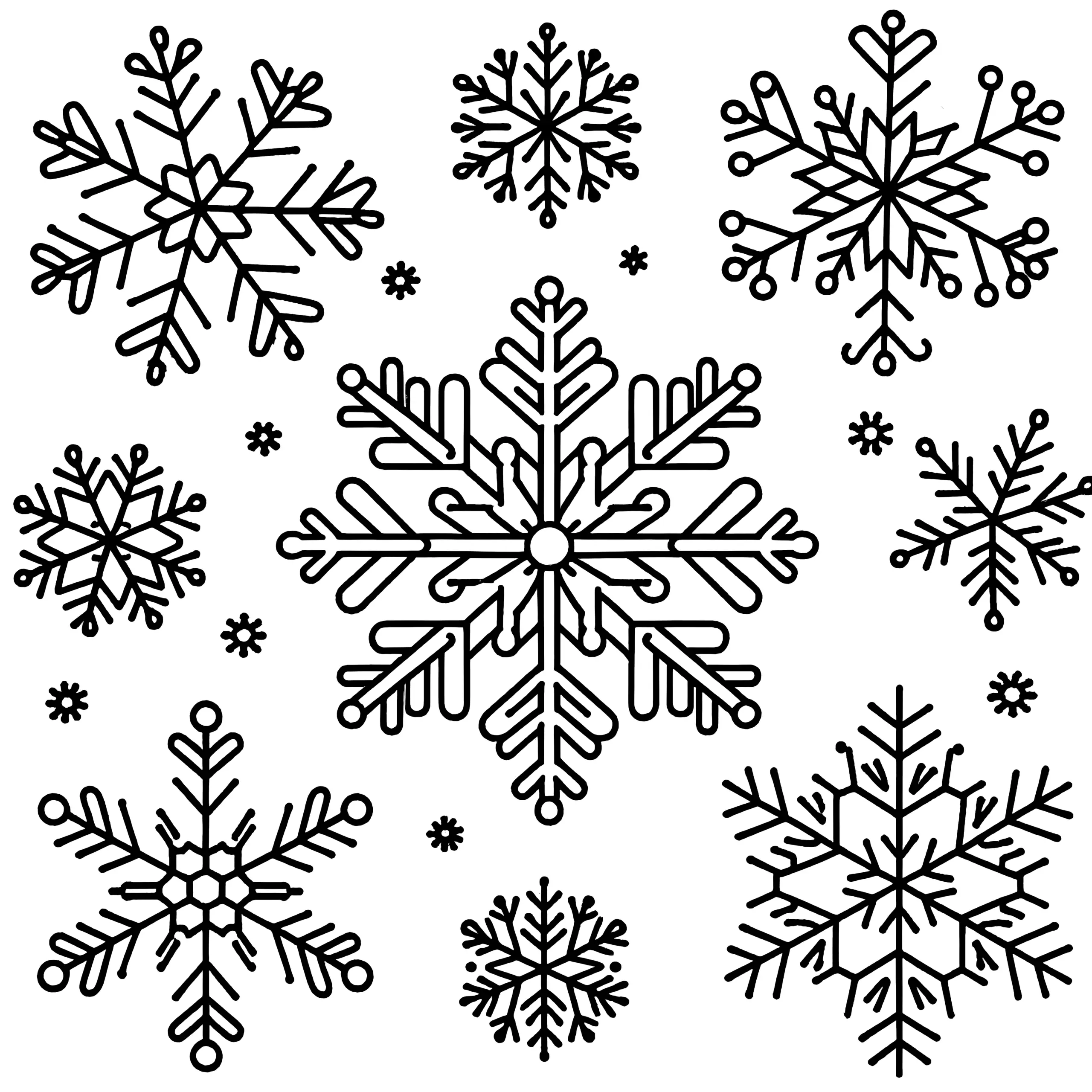 Schneeflocken Ausmalen: Kostenloser Download ohne Anmeldung (Ausmalbild)