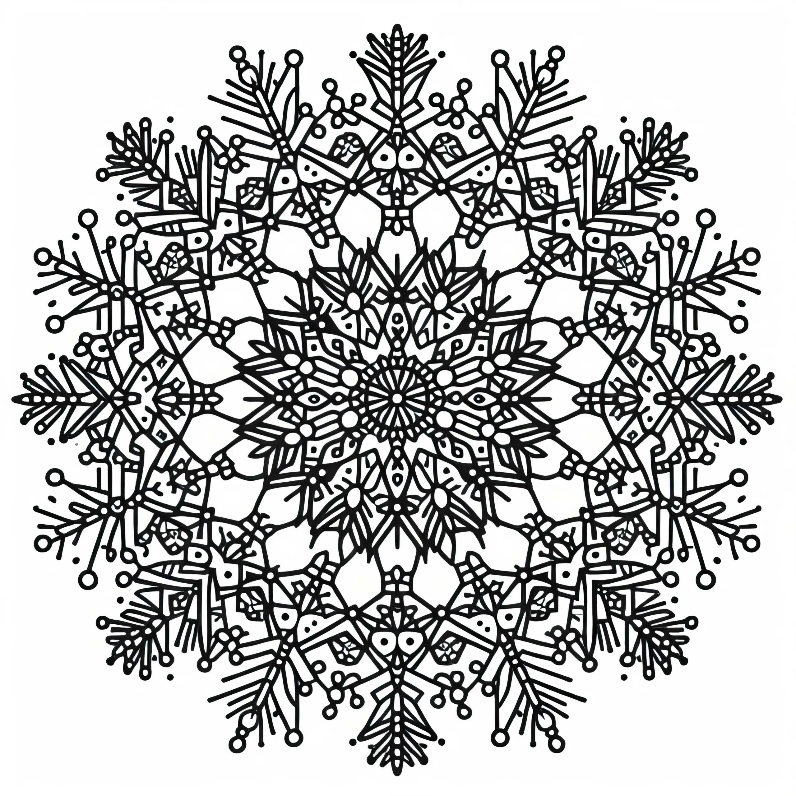 Schneeflocken-Mandala Ausmalbild für den Winter – Kostenloser Download