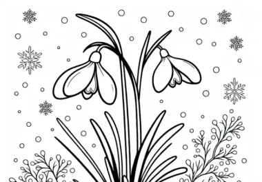 Winterblumen: Ausmalbilder