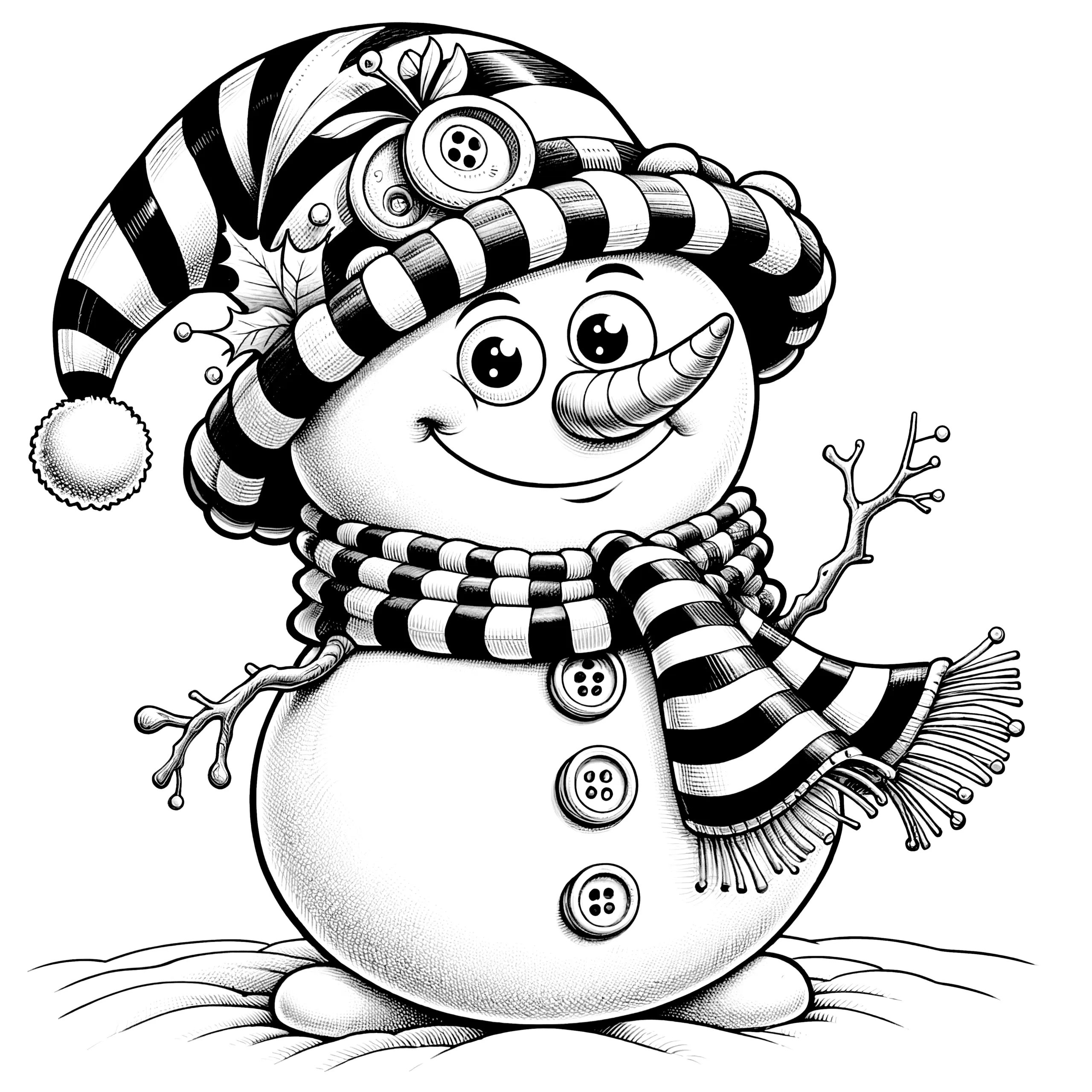 Schneemann: kostenloses Ausmalbild