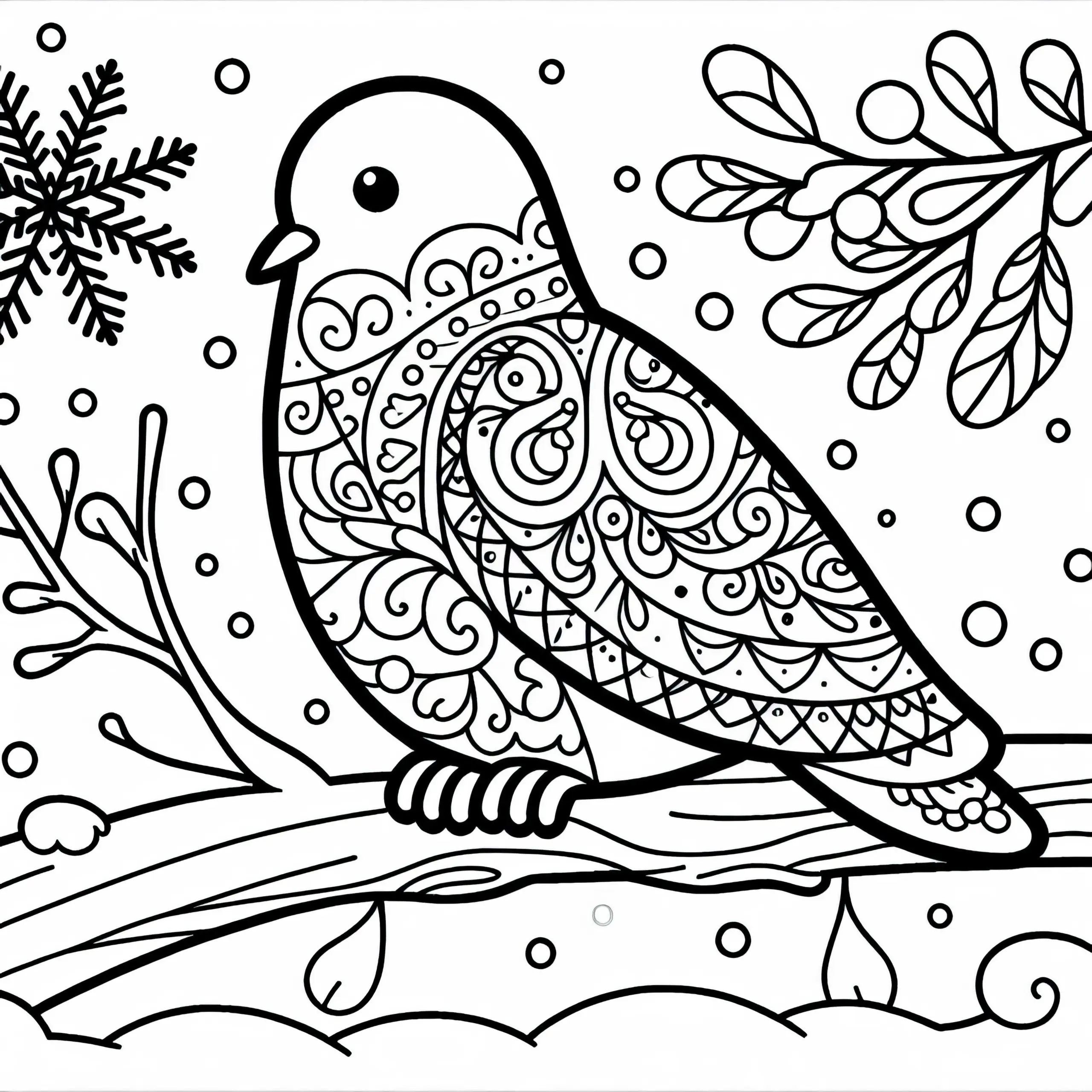 Schneetaube – Ausmalbild eines Vögels aus Asien zum kostenlosen Download