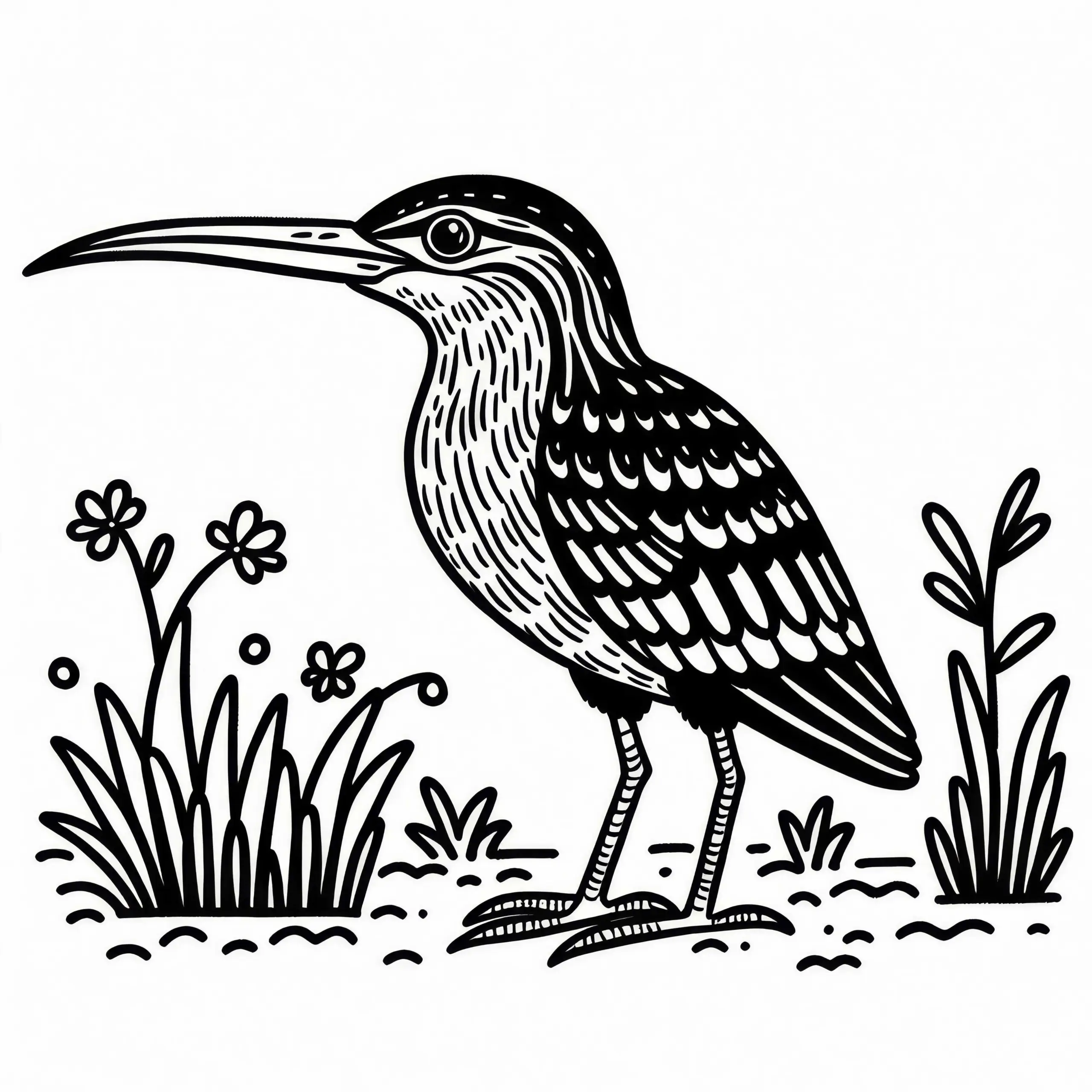 Schnepfenralle und Sunbittern: Vogel-Malvorlage aus Südamerika (Ausmalbild)