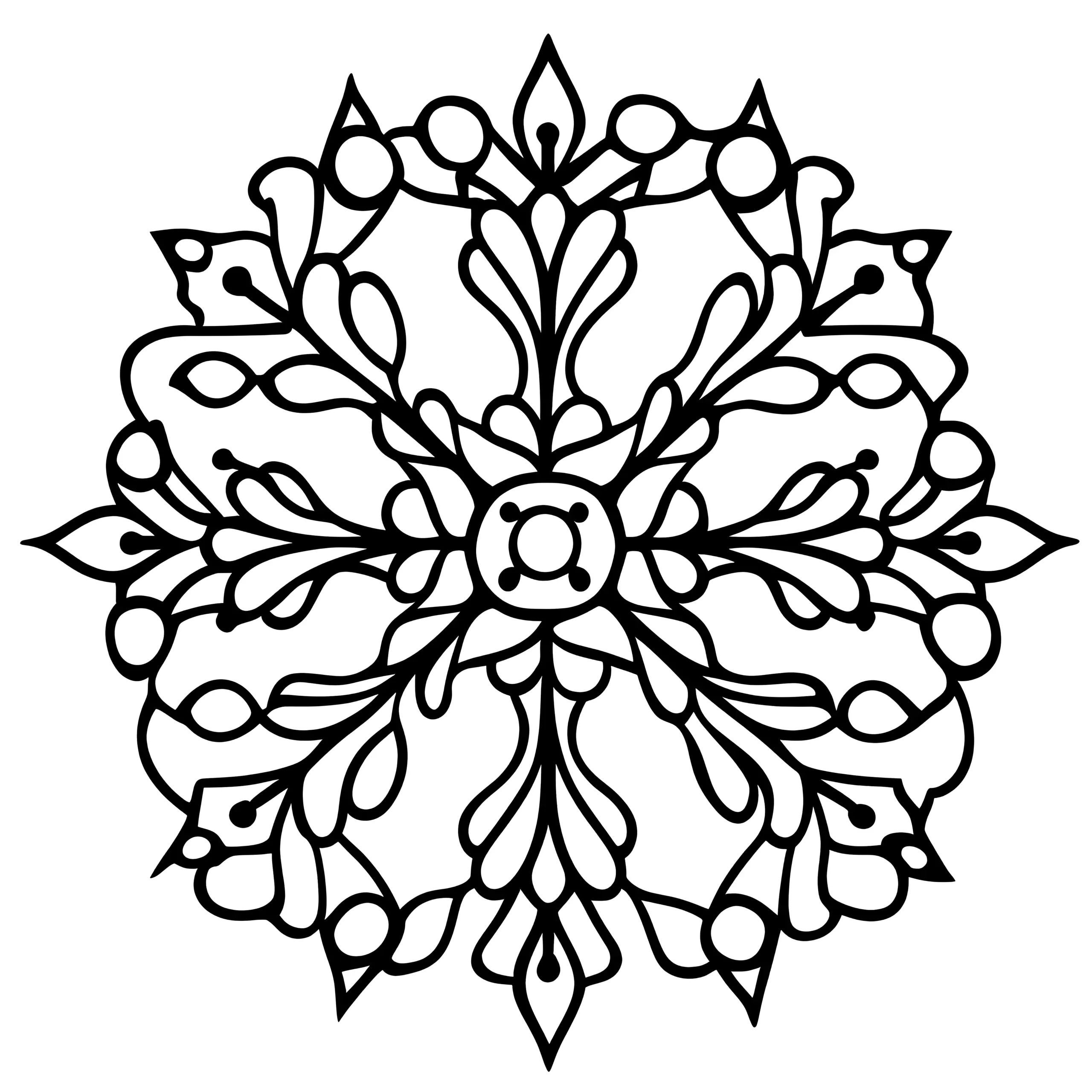 Schöne Schneeflocke zum Ausdrucken und Ausmalen (Ausmalbild)