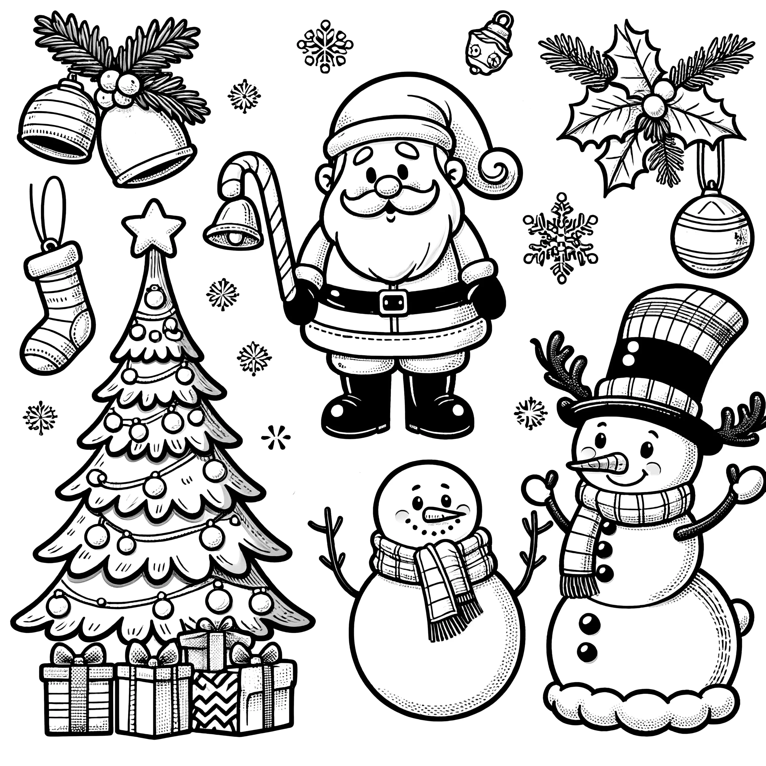Schöne Weihnachtsmotive zum Ausmalen (Ausmalbild)