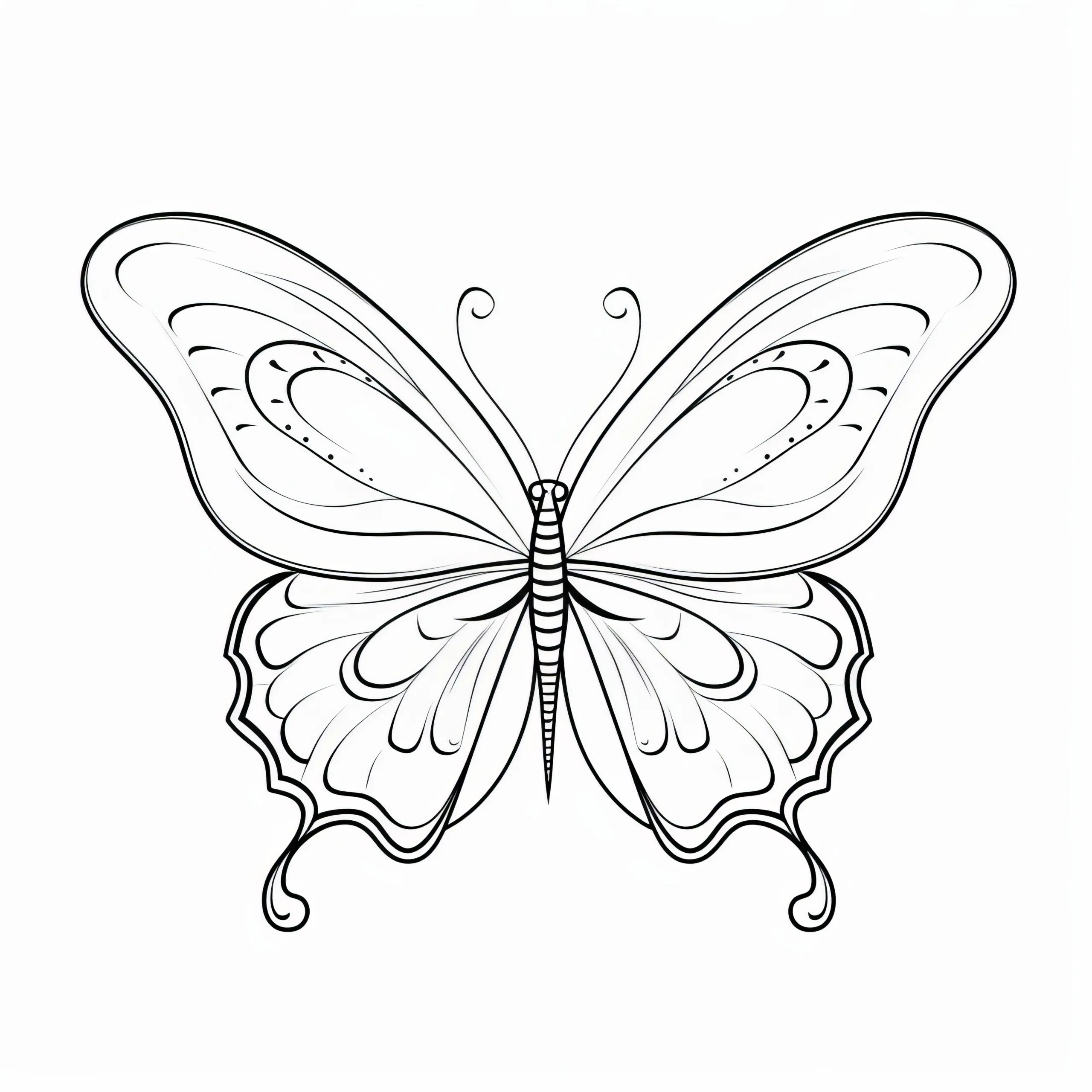Schöner Schmetterling: Einfache Malvorlage zum Download (Ausmalbild)