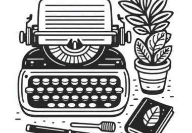 Schreibmaschine eines Schriftstellers als Ausmalbild kostenlos