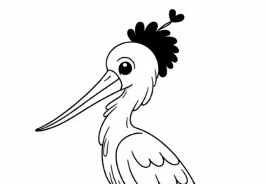 Schreikranich Jabiru Vogel in Südamerika – Malvorlage kostenlos