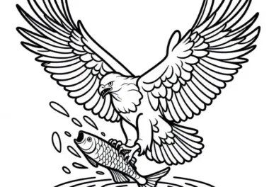 Schrei-Seeadler: African Fish Eagle – Vogel aus Afrika als Malvorlage kostenlos