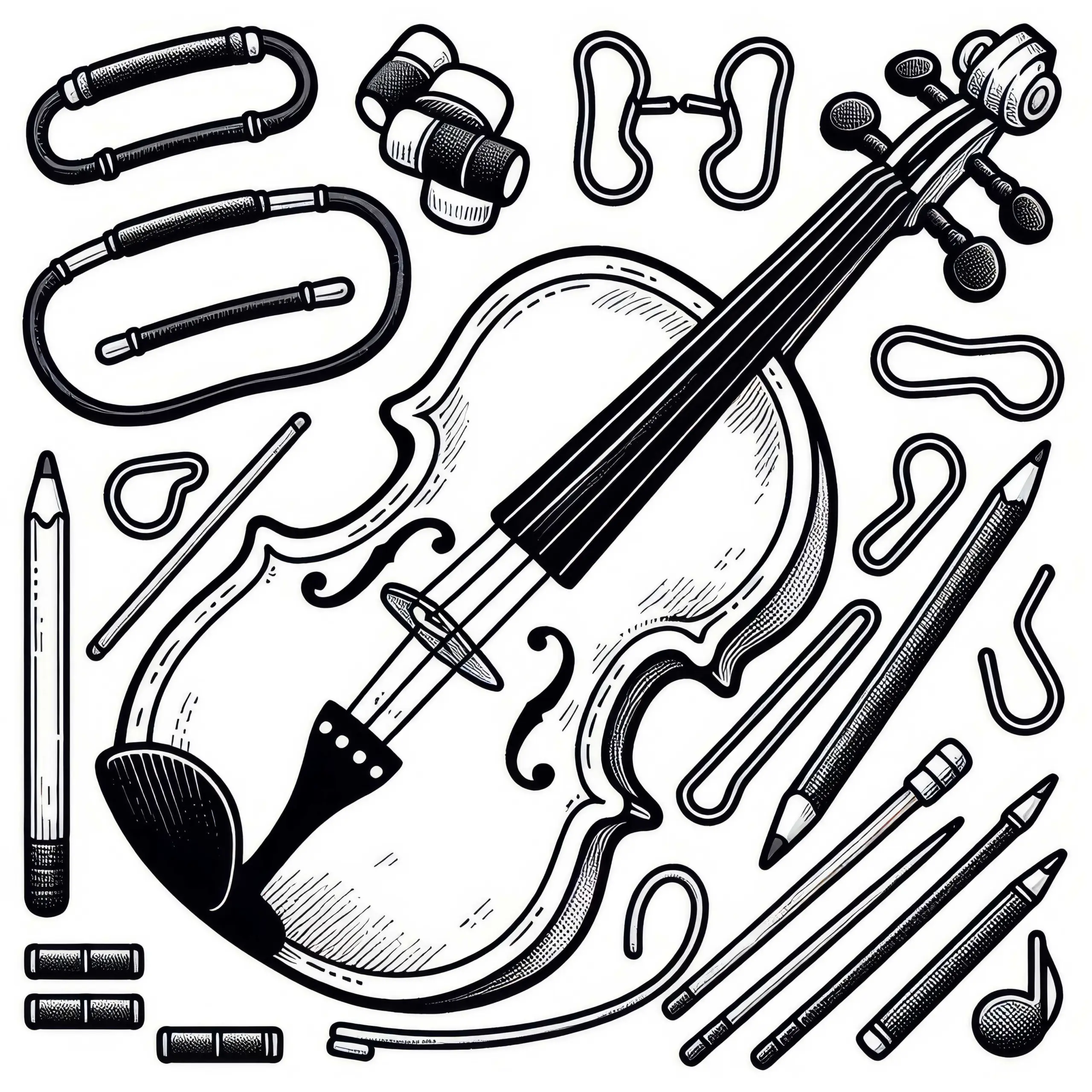 Schulterstütze Malvorlage für Zubehör von Streichinstrumenten (Ausmalbild)