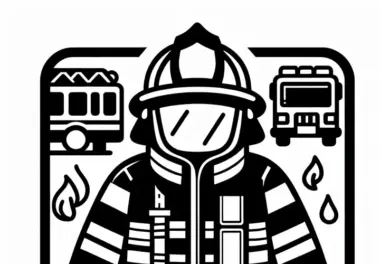 Schutzanzug für Feuerwehrmann als Ausmalbild – Einfach und kostenlos