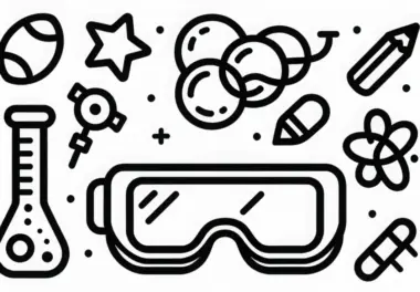 Schutzbrille für Wissenschaftler – Ausmalbild kostenlos