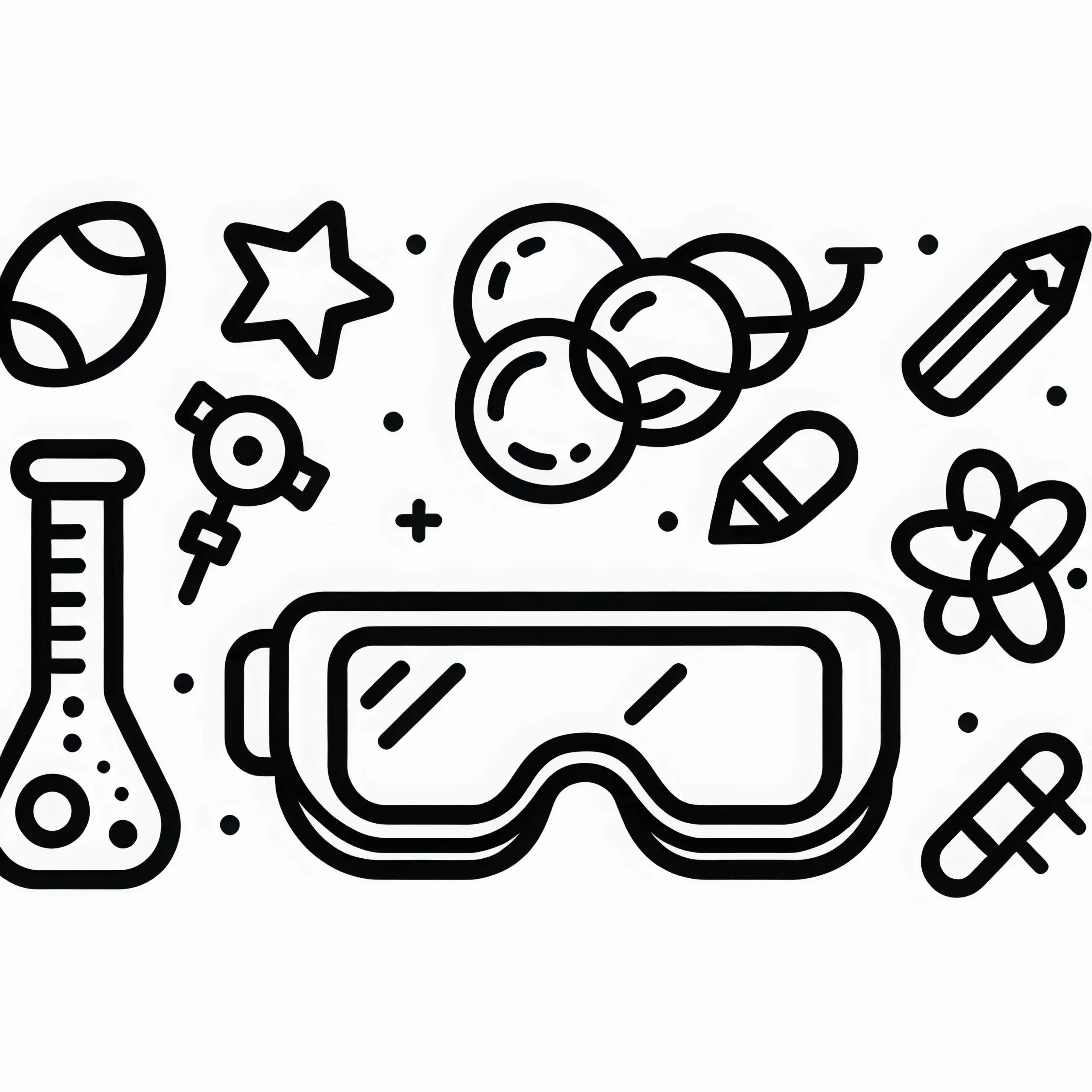 Schutzbrille für Wissenschaftler – Ausmalbild kostenlos