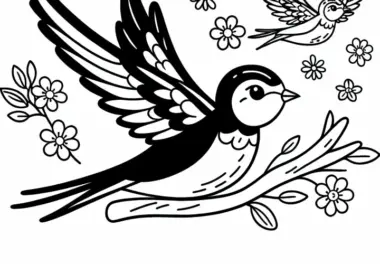 Schwalbe Malvorlage Vogel Gratis