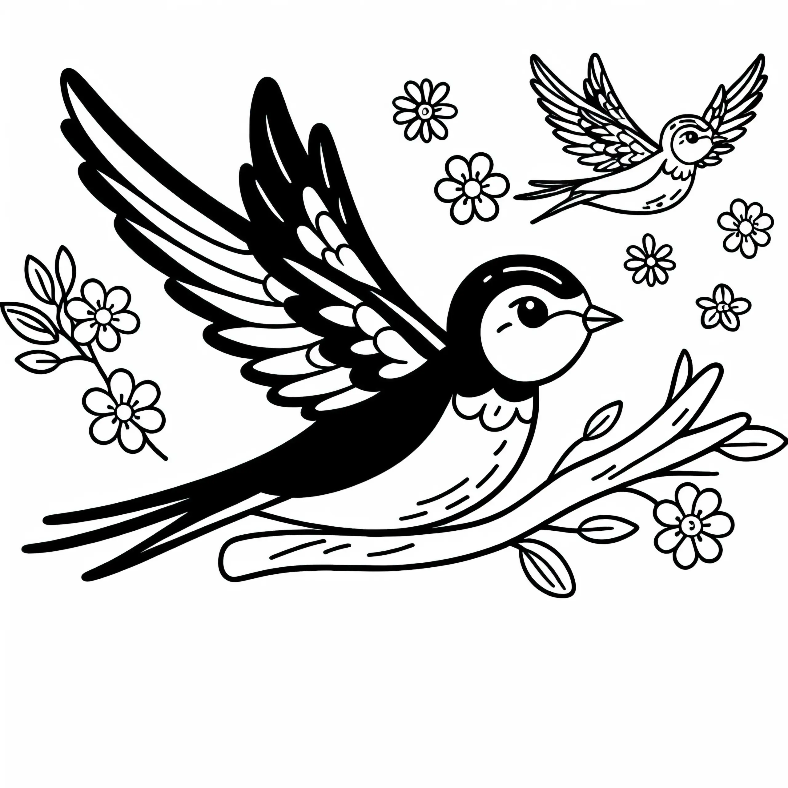 Schwalbe Malvorlage Vogel Gratis (Ausmalbild)