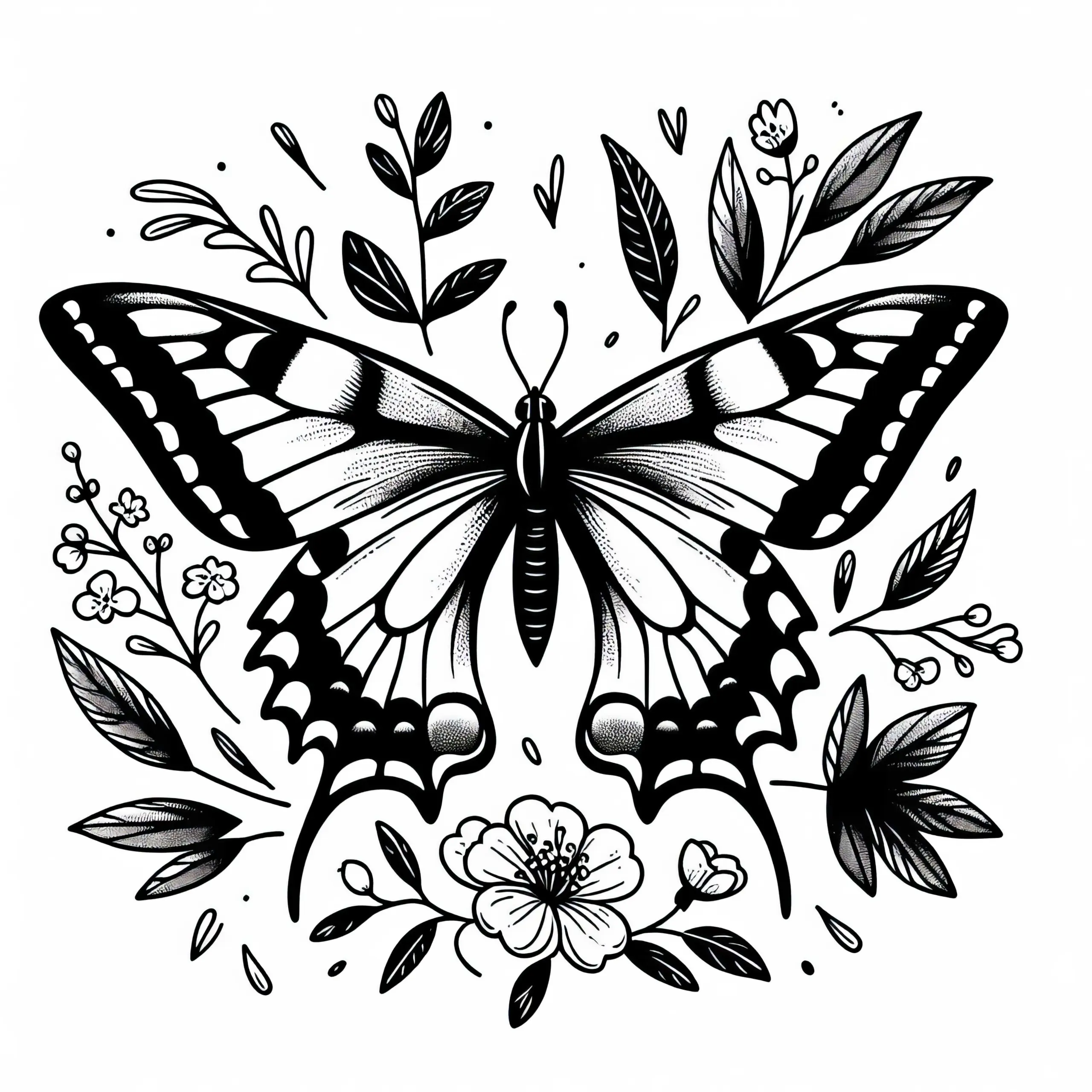 Schwalbenschwanz Papilio Machaon Ausmalbild Schmetterling Gratis