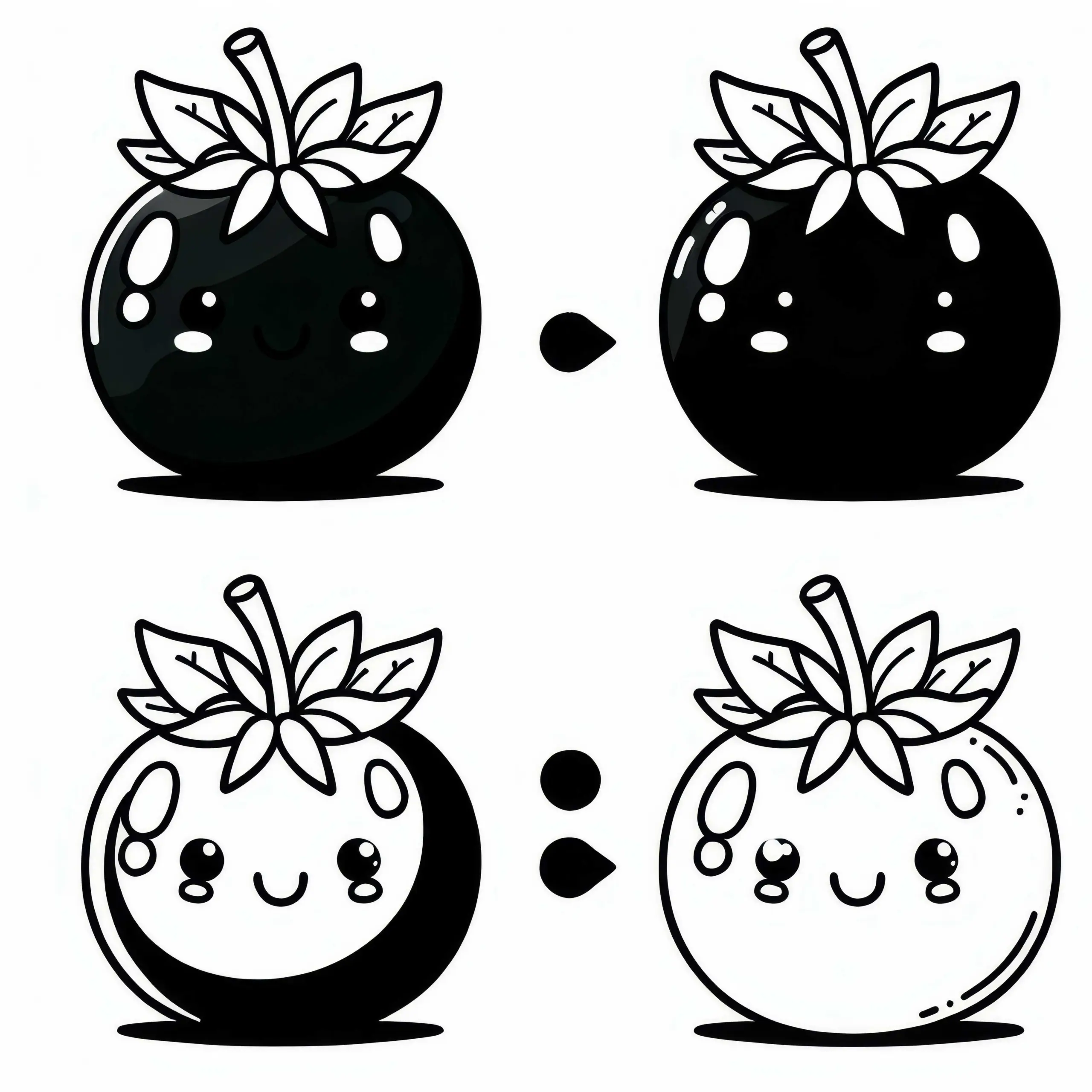 Schwarze Tomate Malvorlage – Gratis Download (Ausmalbild)