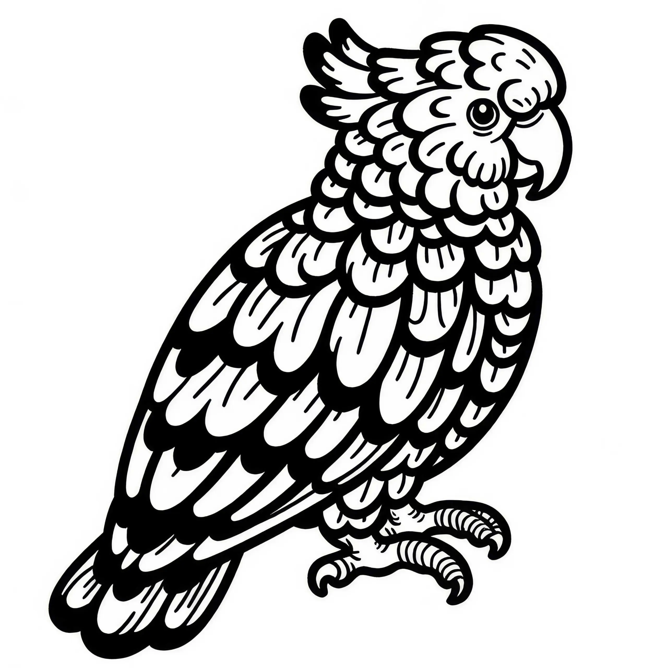 Schwarzschwanzkakadu – Black Cockatoo Vogel Australien Ozeanien Malvorlage Gratis (Ausmalbild)