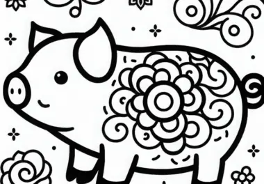 Schwein Malvorlage Chinesisches Japanisches Tierkreiszeichen Kostenlos