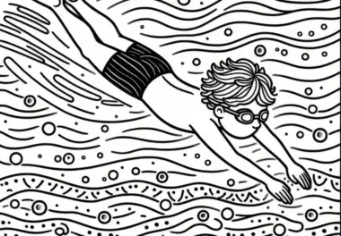 Schwimmen Malvorlage für dein Hobby kostenlos herunterladen
