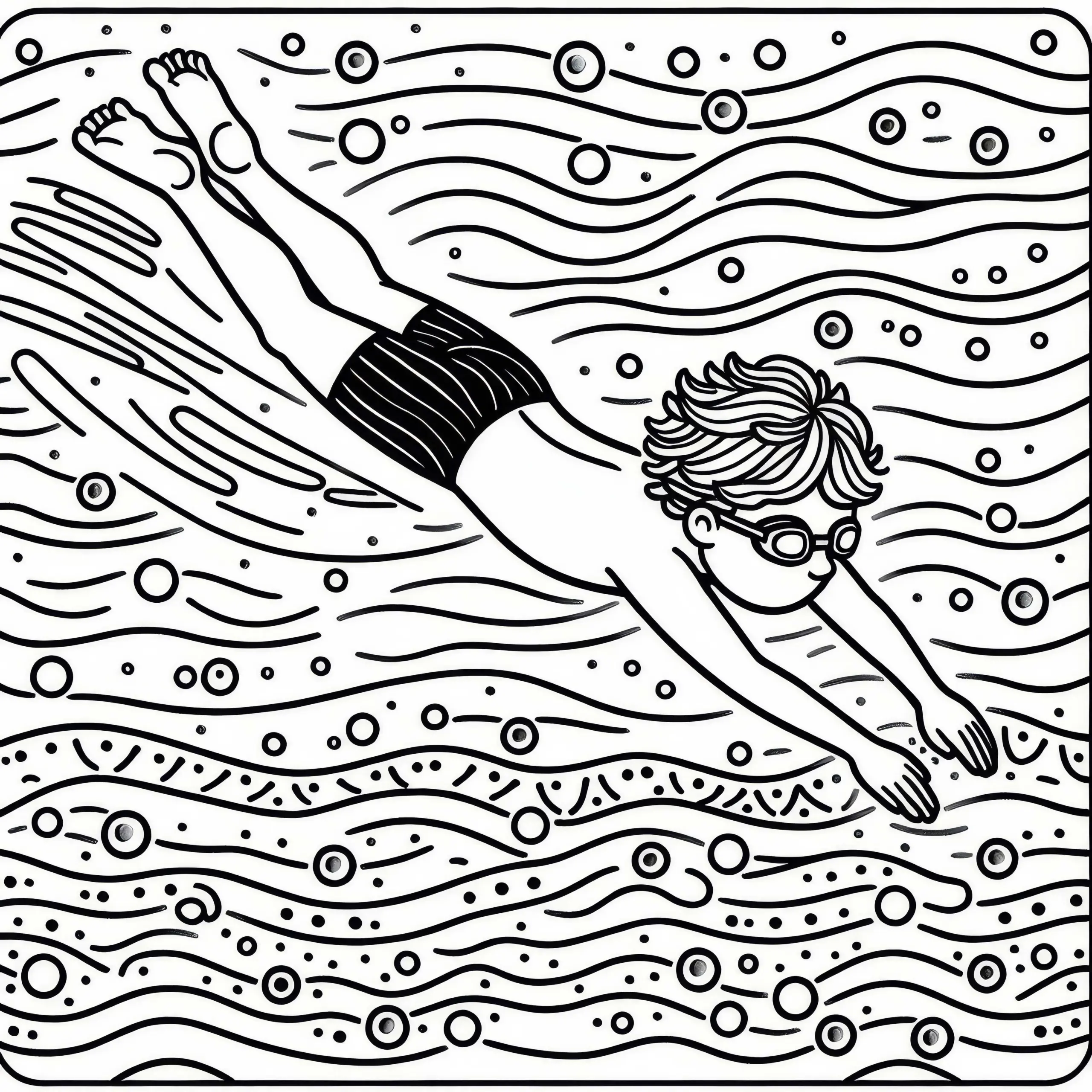 Schwimmen Malvorlage für dein Hobby kostenlos herunterladen (Ausmalbild)