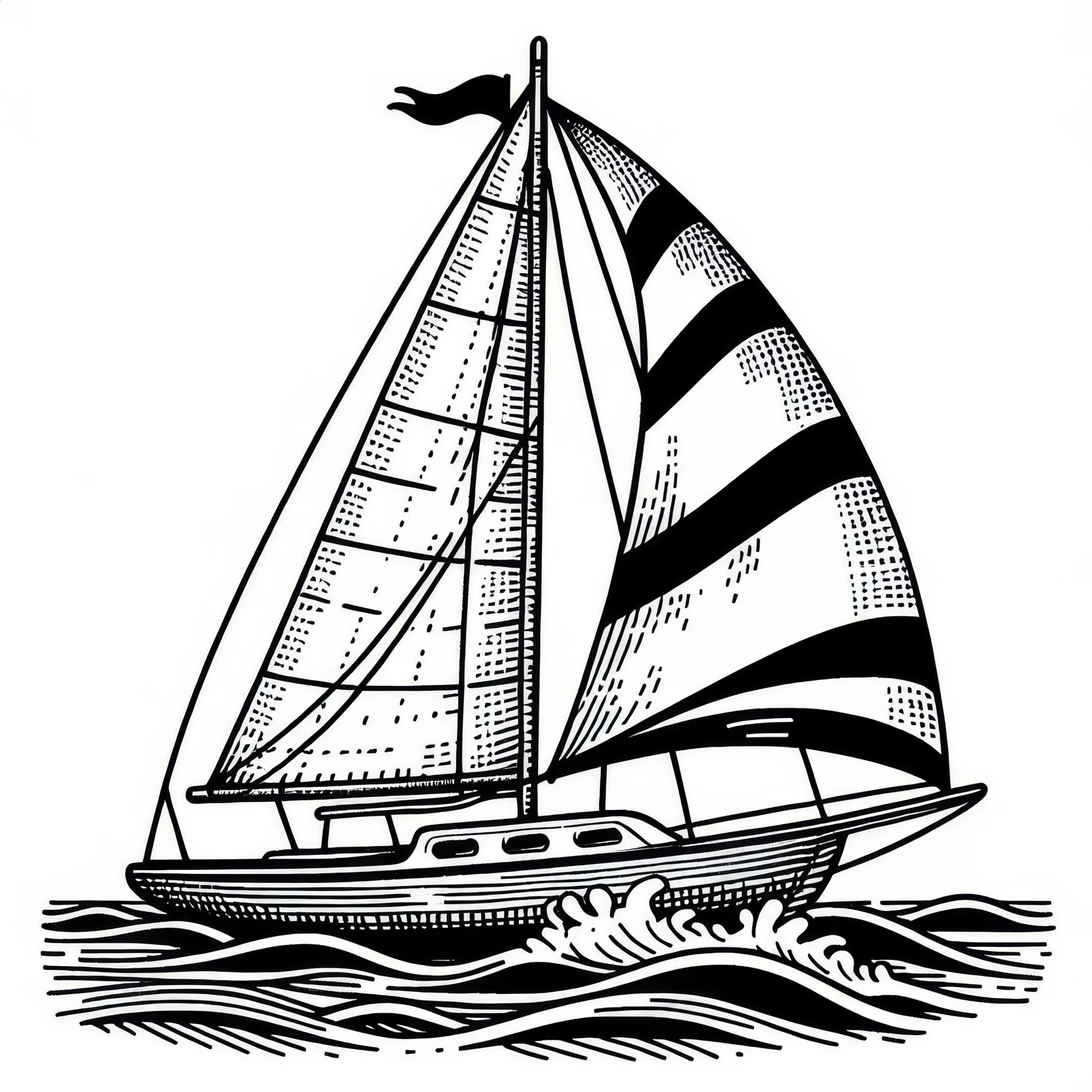 Segelschiff Malvorlage kostenlos (Ausmalbild)
