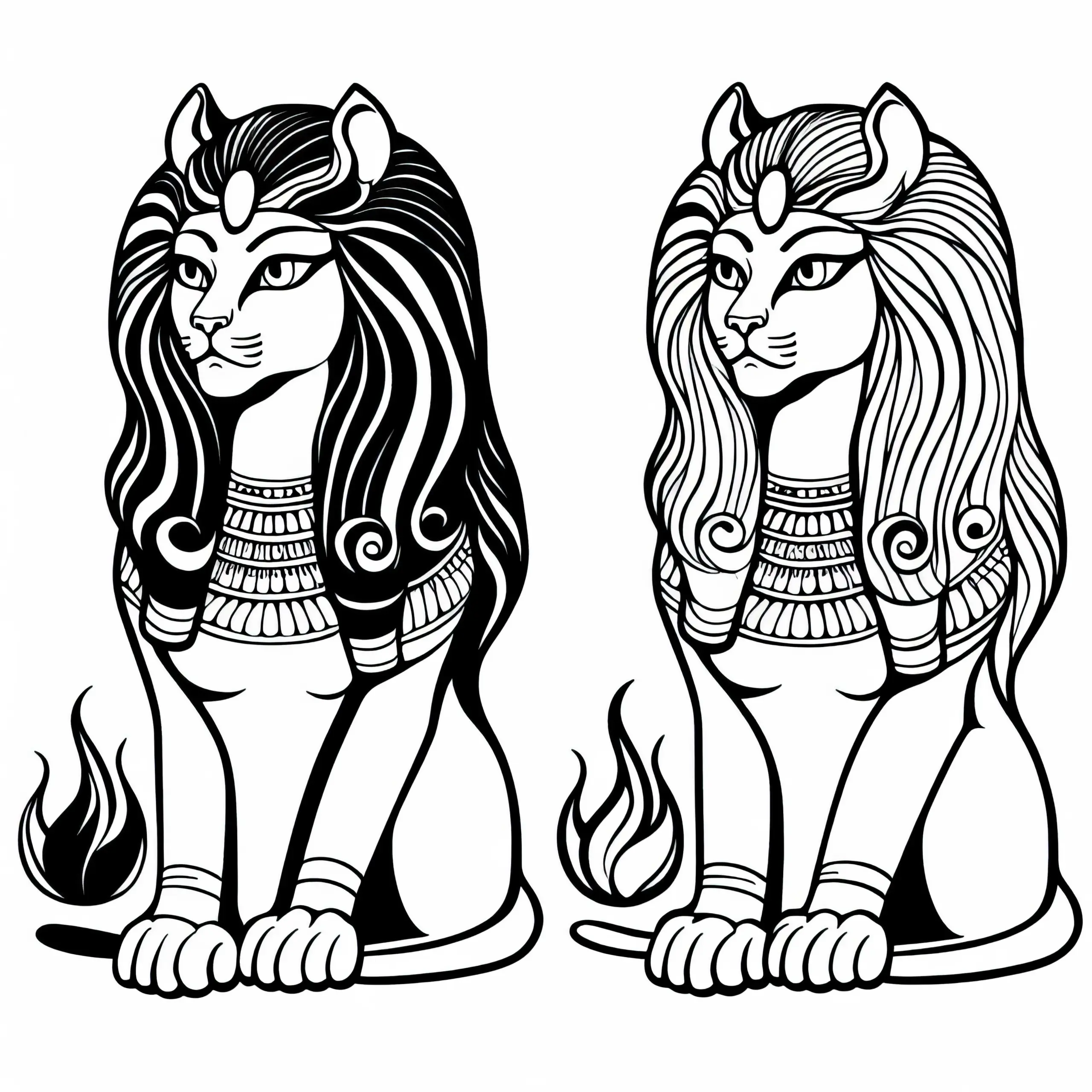 Sekhmet – Die Löwengöttin ausmalbild zur ägyptischen Mythologie kostenlos