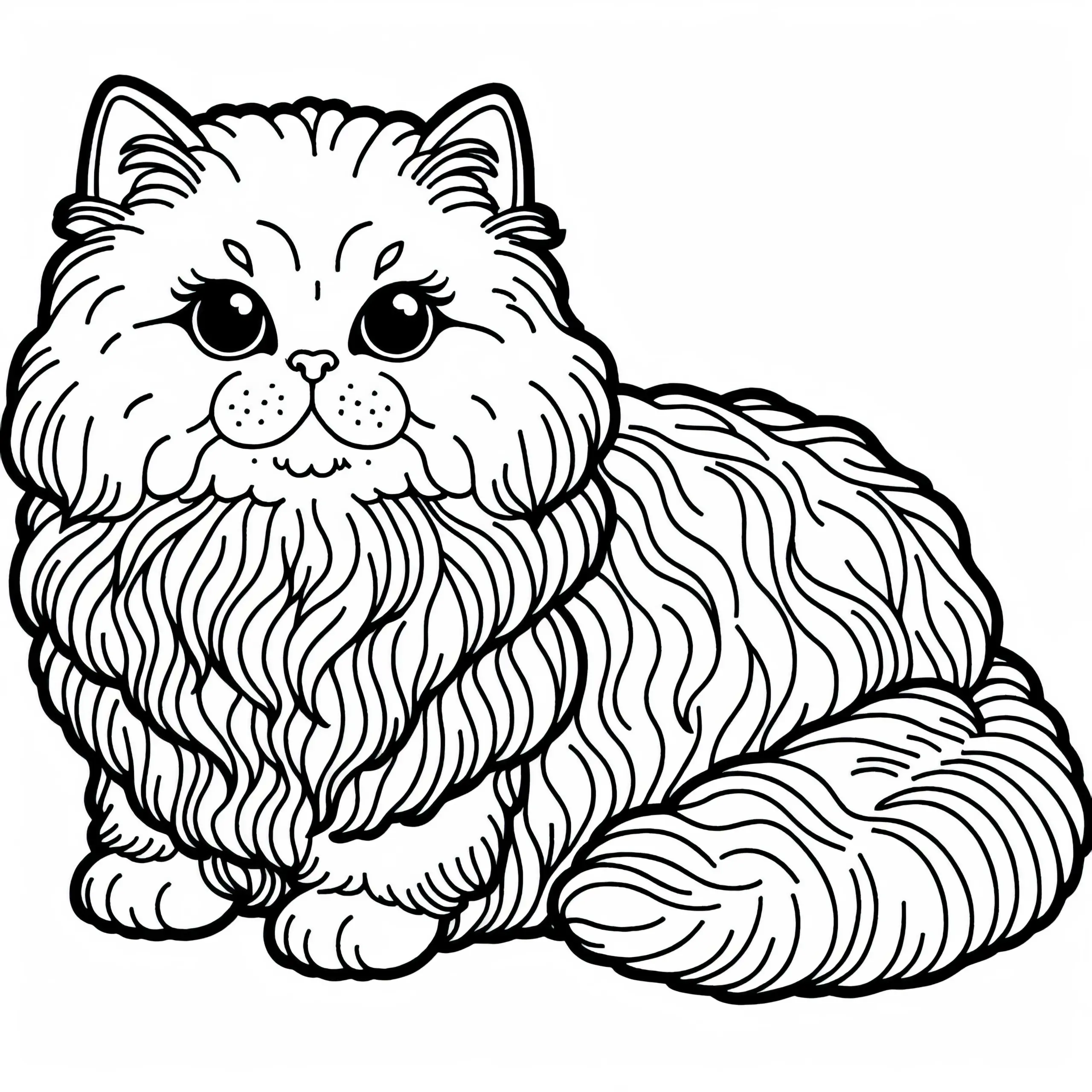 Selkirk Rex Malvorlage Katze – Gratis Download (Ausmalbild)