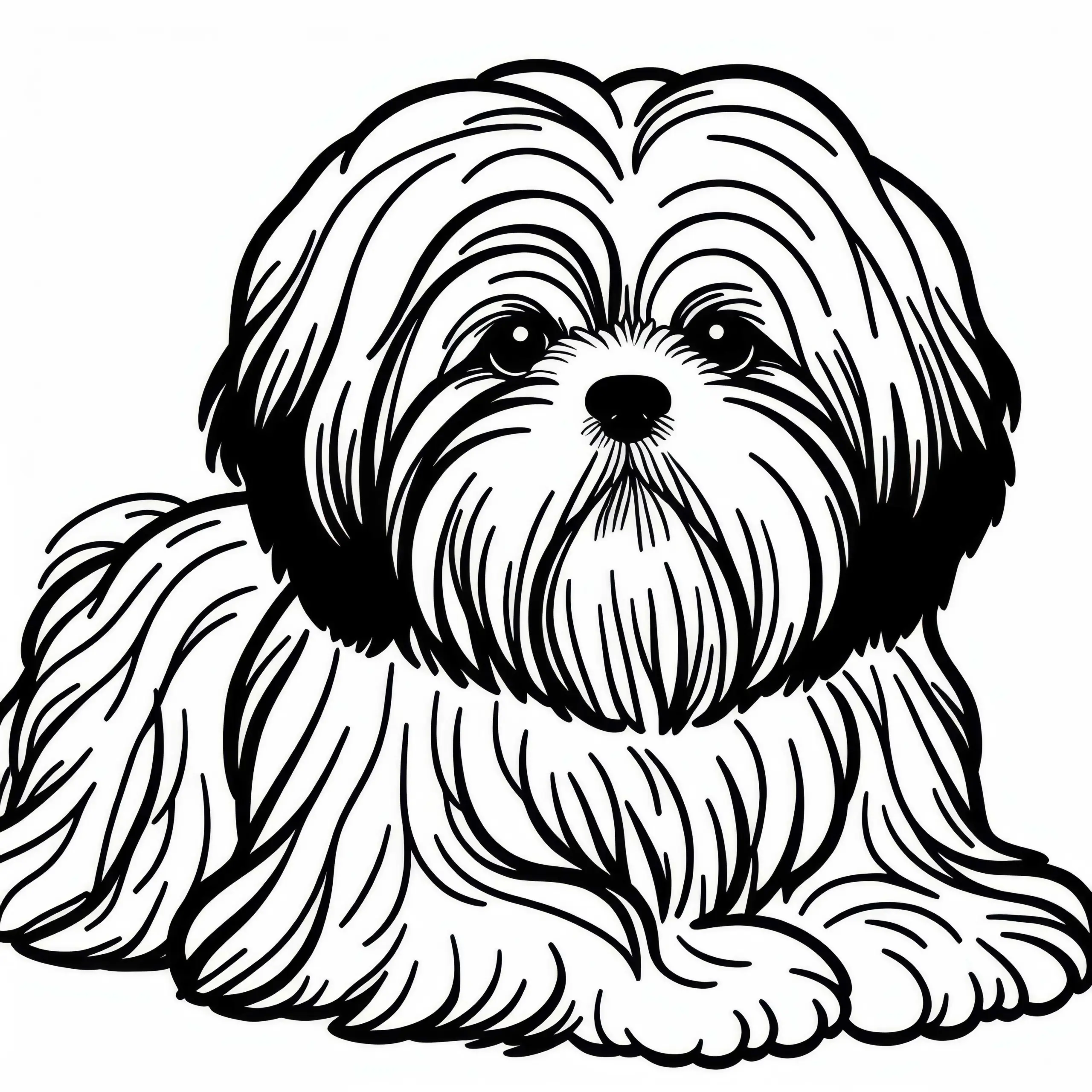 Shih Tzu Ausmalbild für Hunde-Liebhaber – Kostenlos herunterladen
