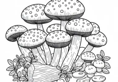 Shiitake Lentinula Edodes Ausmalbild Pilz Gratis