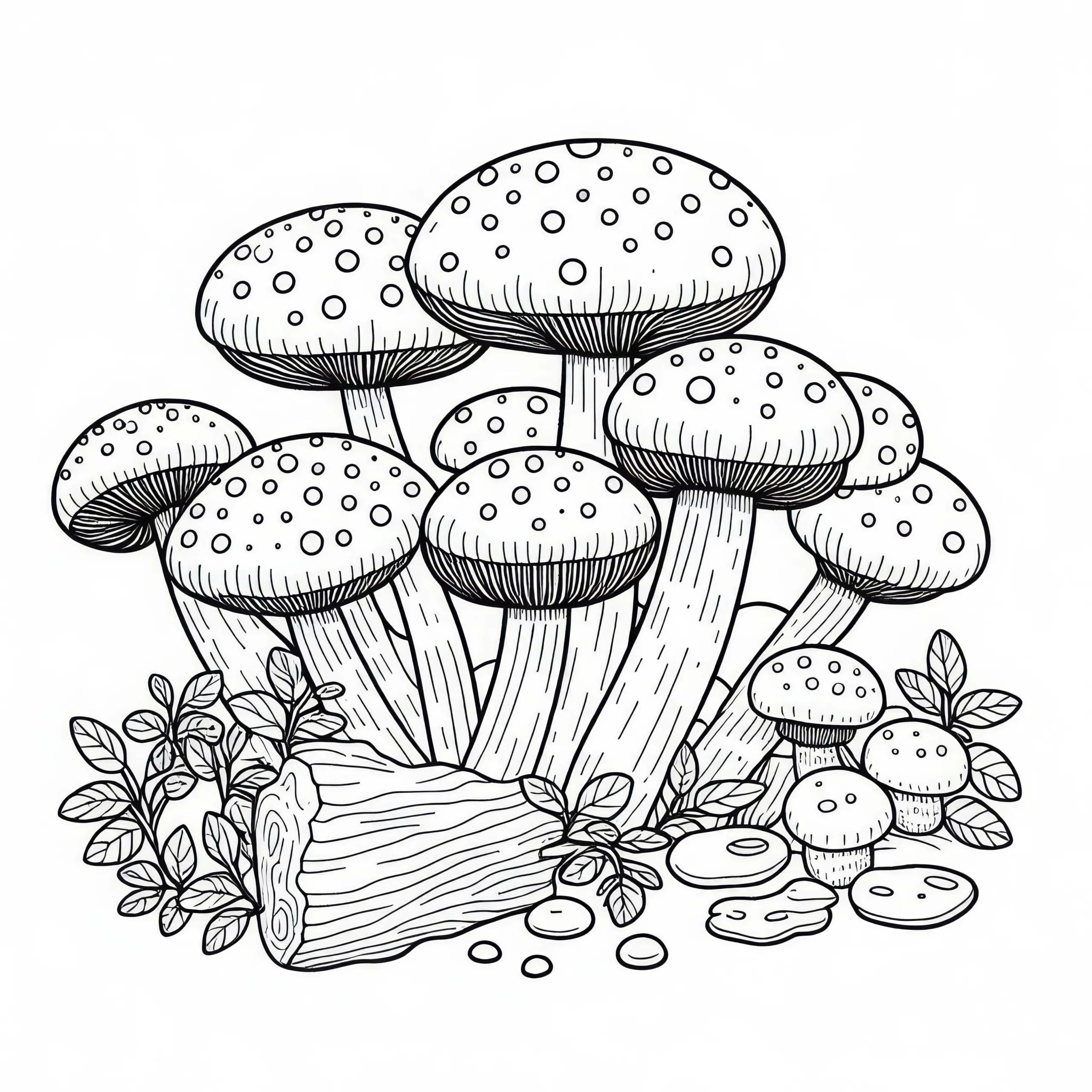 Shiitake Lentinula Edodes Ausmalbild Pilz Gratis