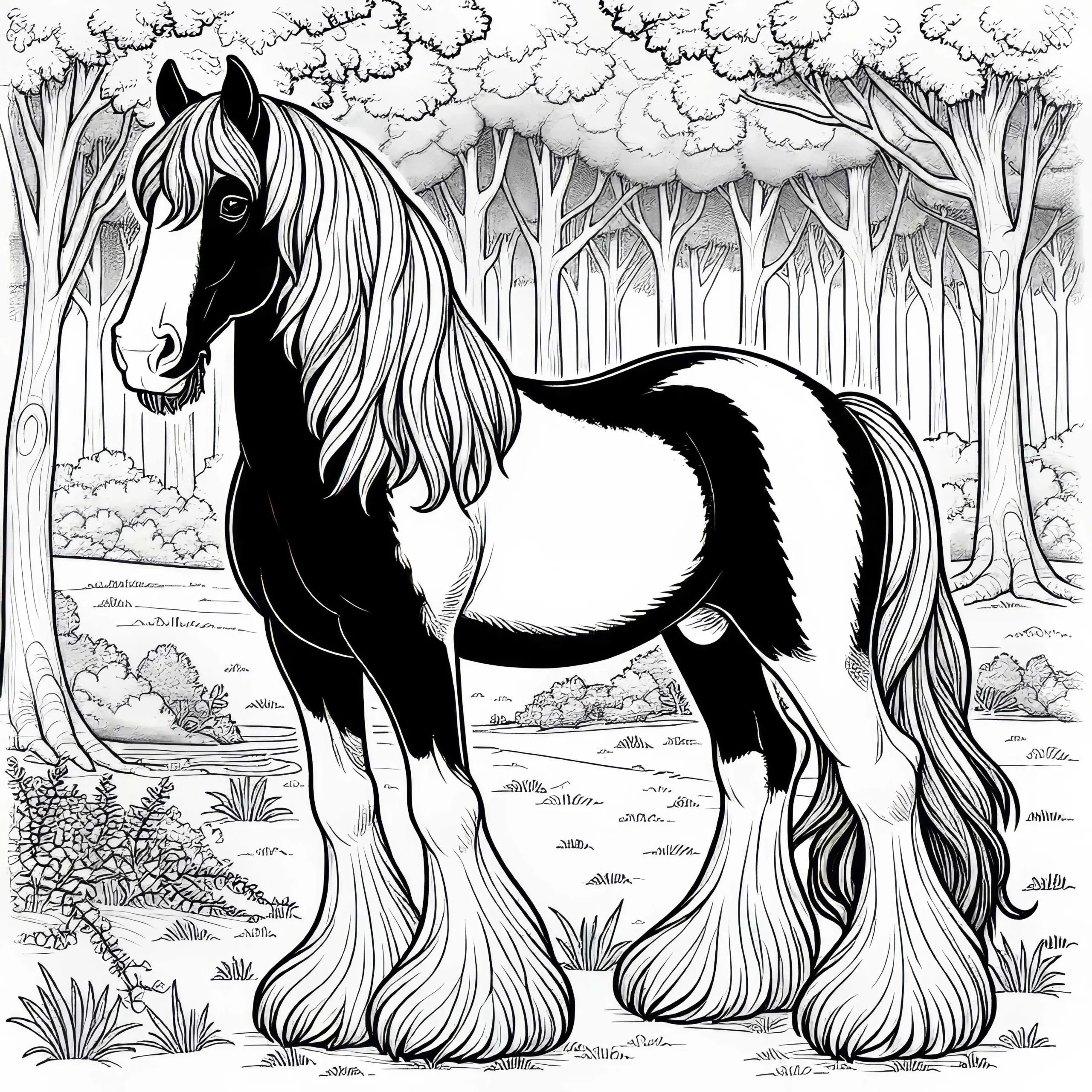 Shire Pferd Ausmalbild Kostenlos zum Download