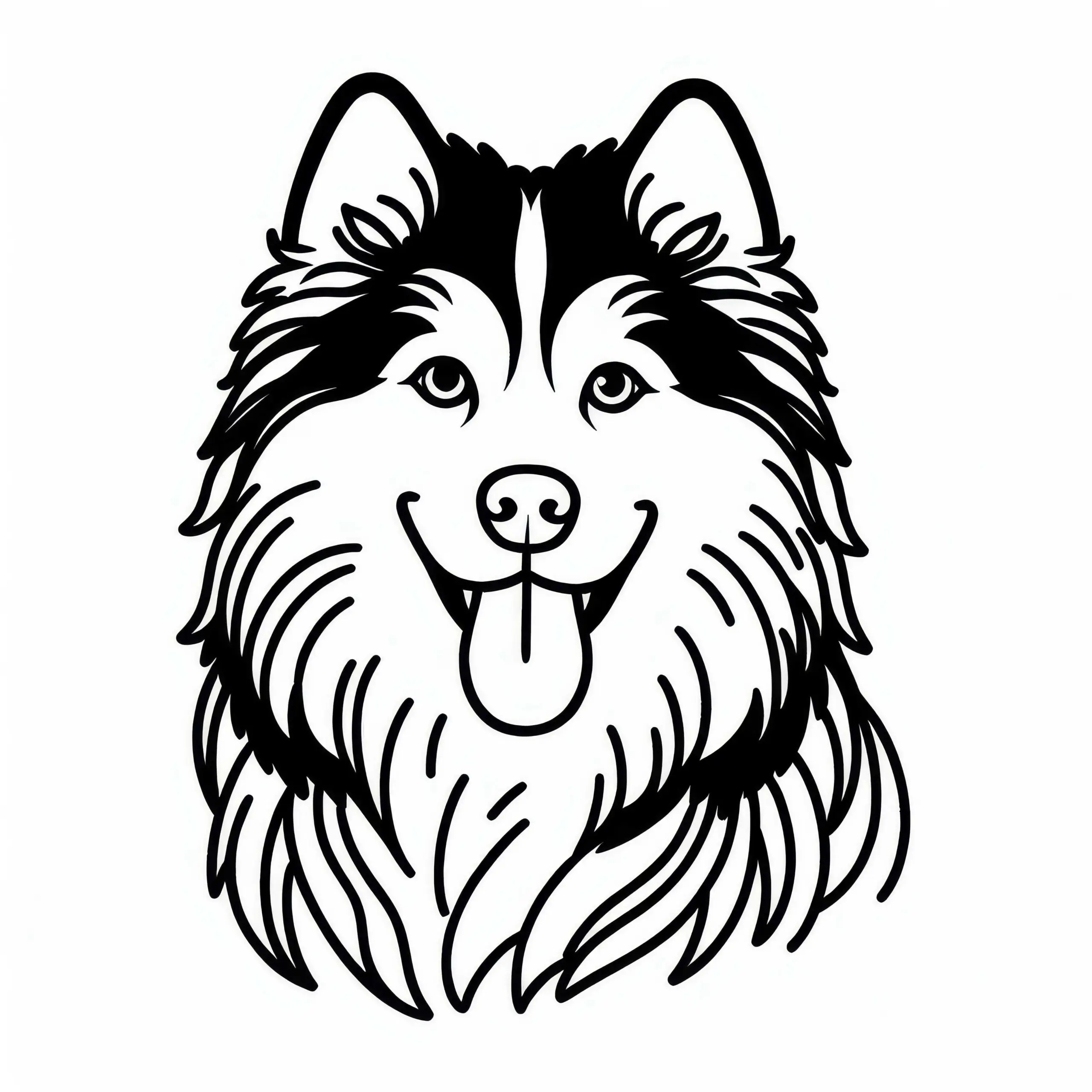 Sibirischer Husky Malvorlage Hund Kostenlos (Ausmalbild)