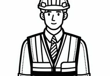 Sicherheitsweste für Bauingenieur Ausmalbild Gratis