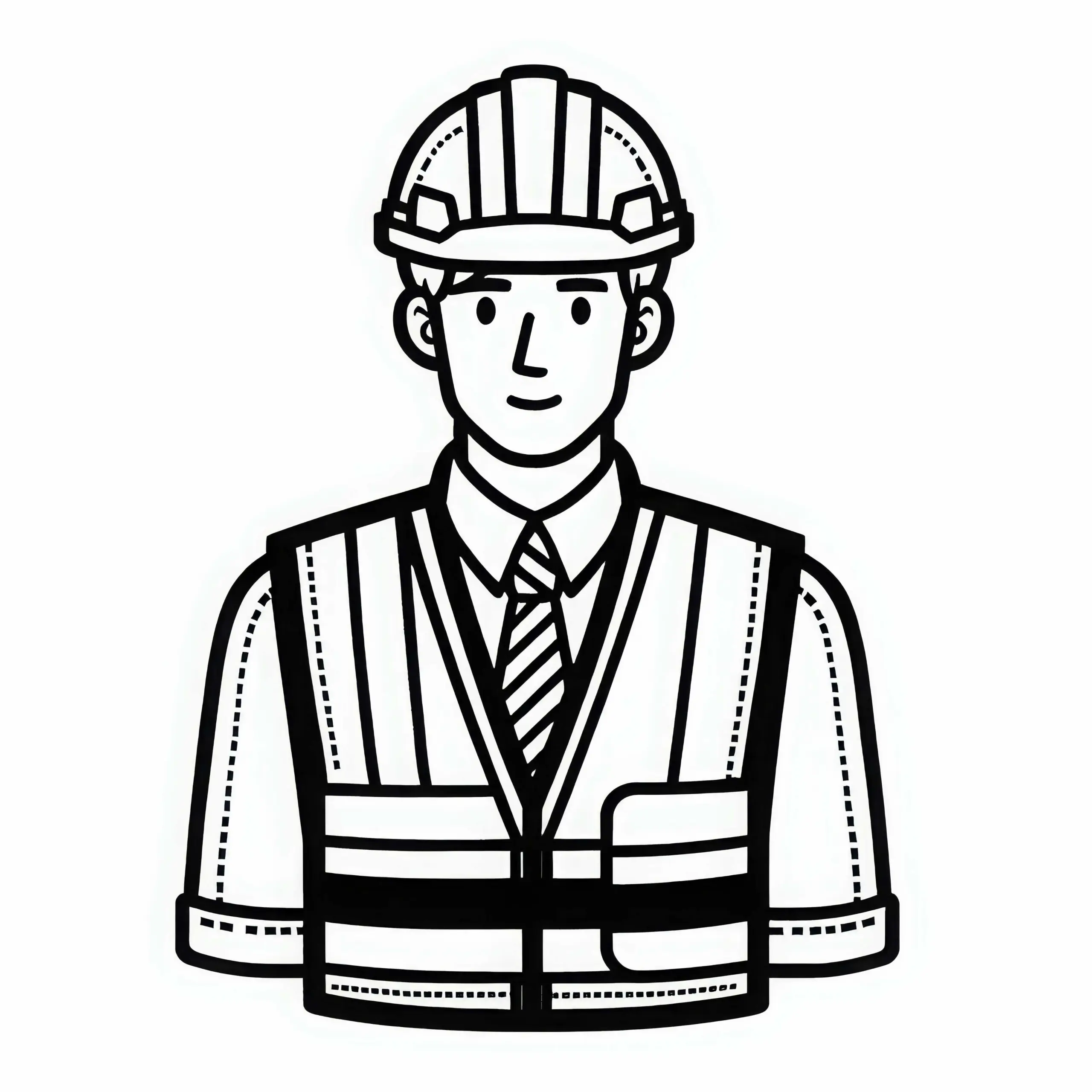 Sicherheitsweste für Bauingenieur Ausmalbild Gratis