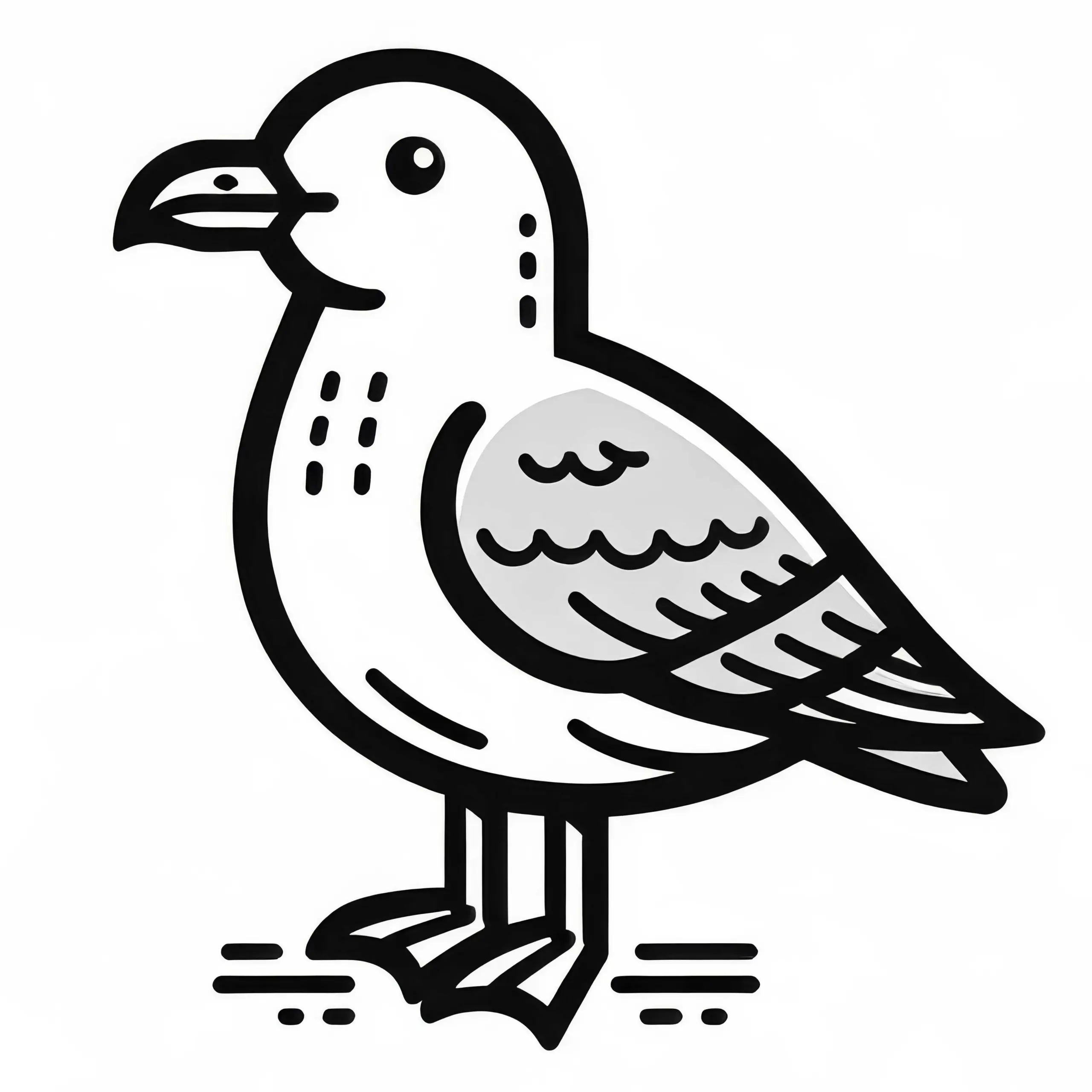 Silbermöwe Vogel Europa Malvorlage Gratis (Ausmalbild)