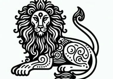 Simha Löwe Malvorlage – Indisches Tierkreiszeichen Kostenlos
