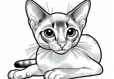 Singapura Ausmalbild Katze kostenlos