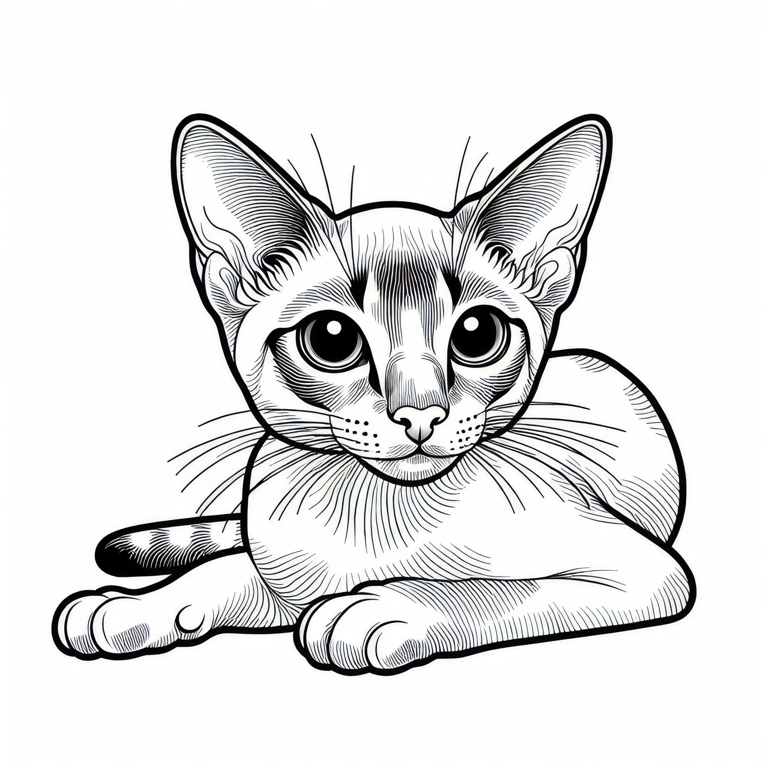 Singapura Ausmalbild Katze kostenlos