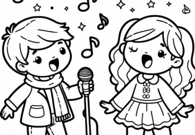 Singen Malvorlage für dein musikalisches Hobby – Gratis Download