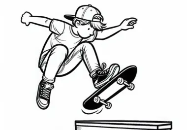 Skateboard Ausmalbild Gratis