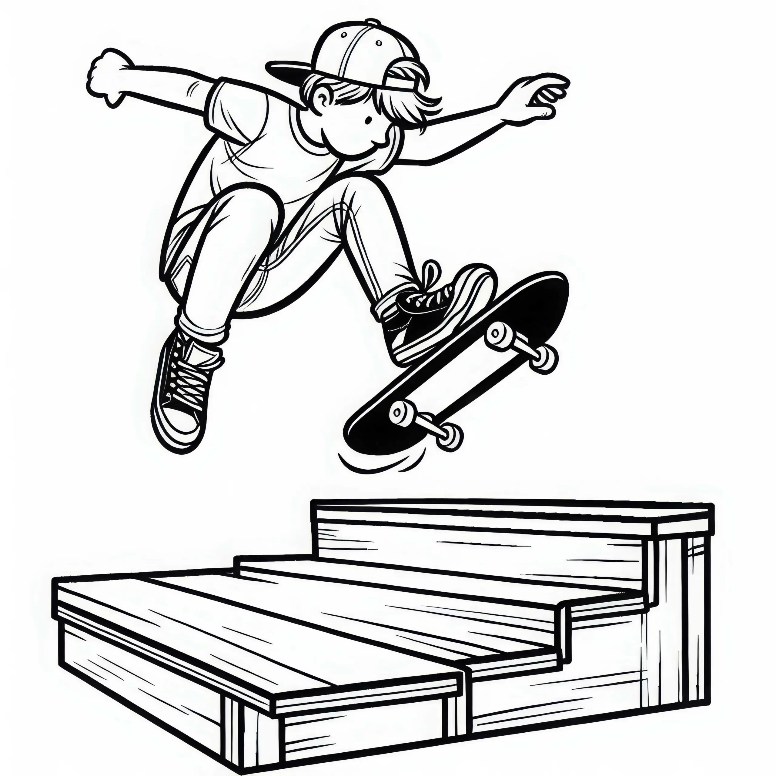Skateboard Ausmalbild Gratis