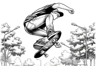 Skateboarden Malvorlage – Detailreich und Kostenlos