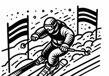 Slalom-Ski: kostenlose Ausmalbilder