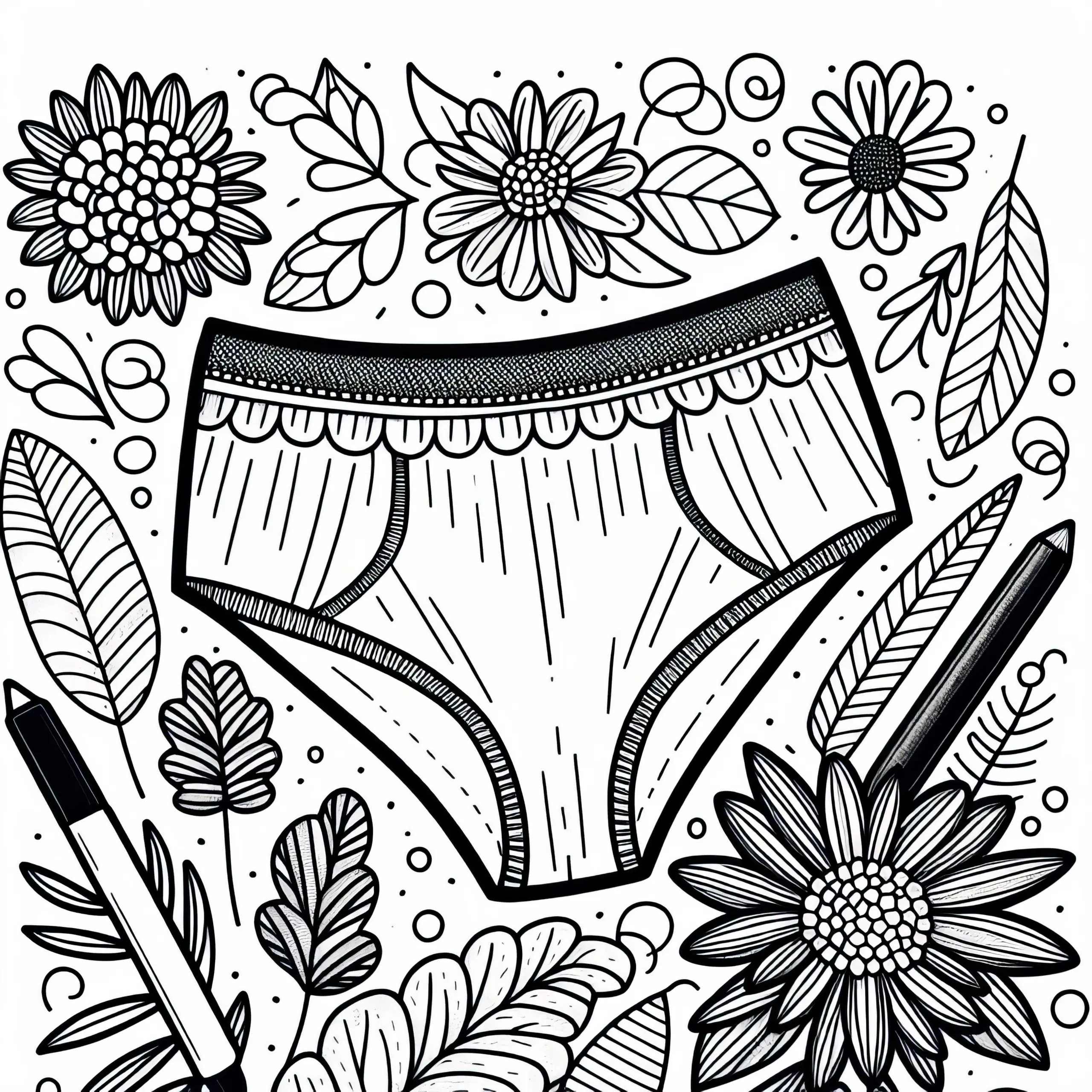 Ausmalbild für Slips: Kostenlose Kleidung zum Herunterladen